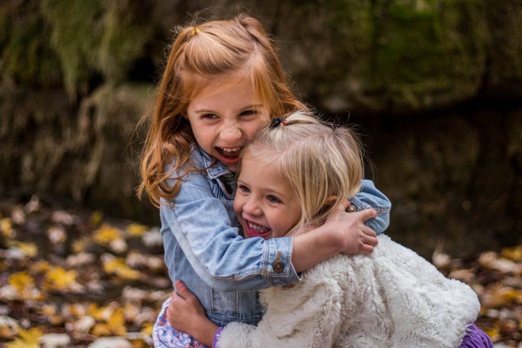 Girls hugging